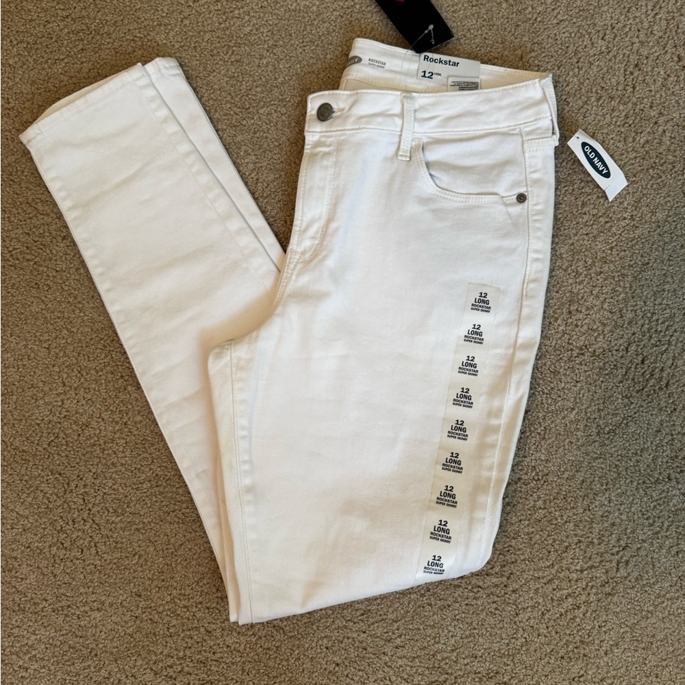 Old Navy Women's Cream Rockstar Skinny Jeans